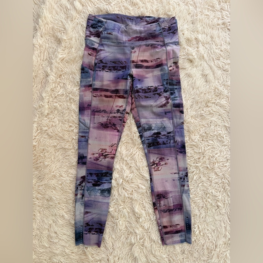 Lululemon Fast & Free 7/8 Tight II Sunrise Silhouette Multi 8 leggings cropped
